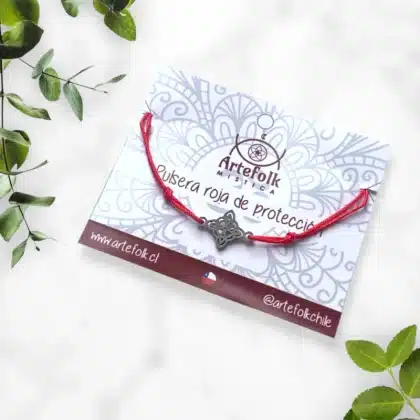 Pulseras roja hilo nudo de bruja de acero