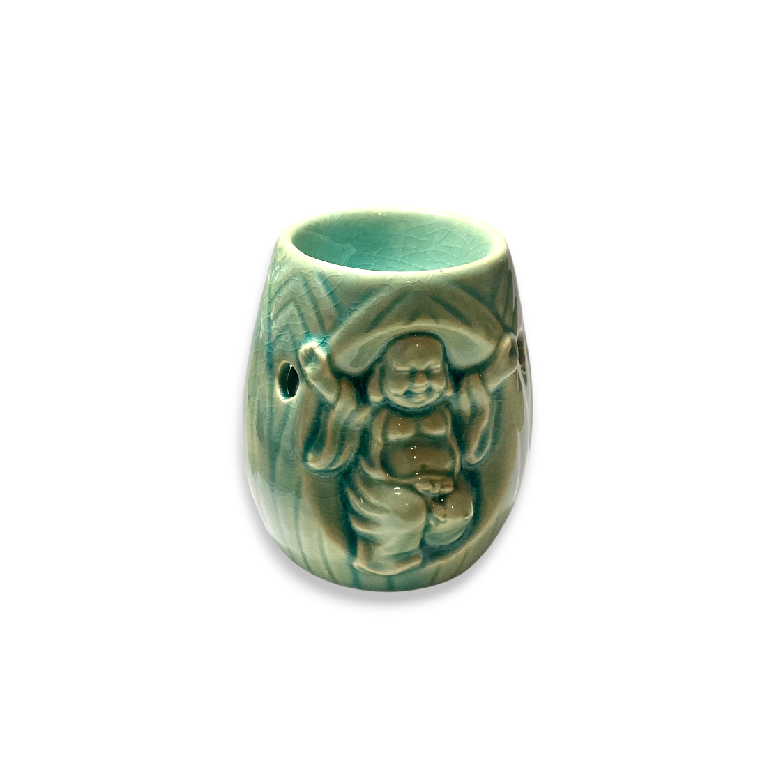 Difusor buda sonriente de la fortuna - Verde Salvia 2 Difusor buda sonriente de la fortuna - Verde Salvia - Imagen 2