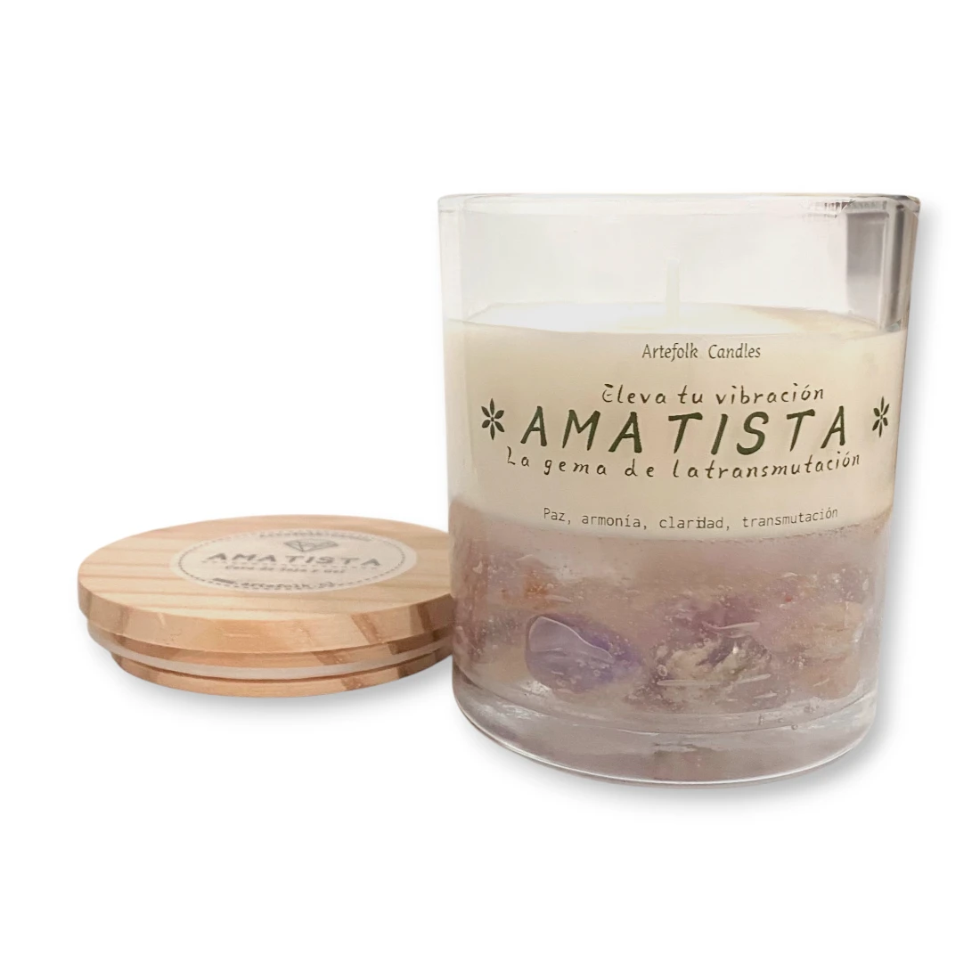 Vela soja en vaso con tapa - Amatista 2 Vela soja en vaso con tapa - Amatista - Imagen 2
