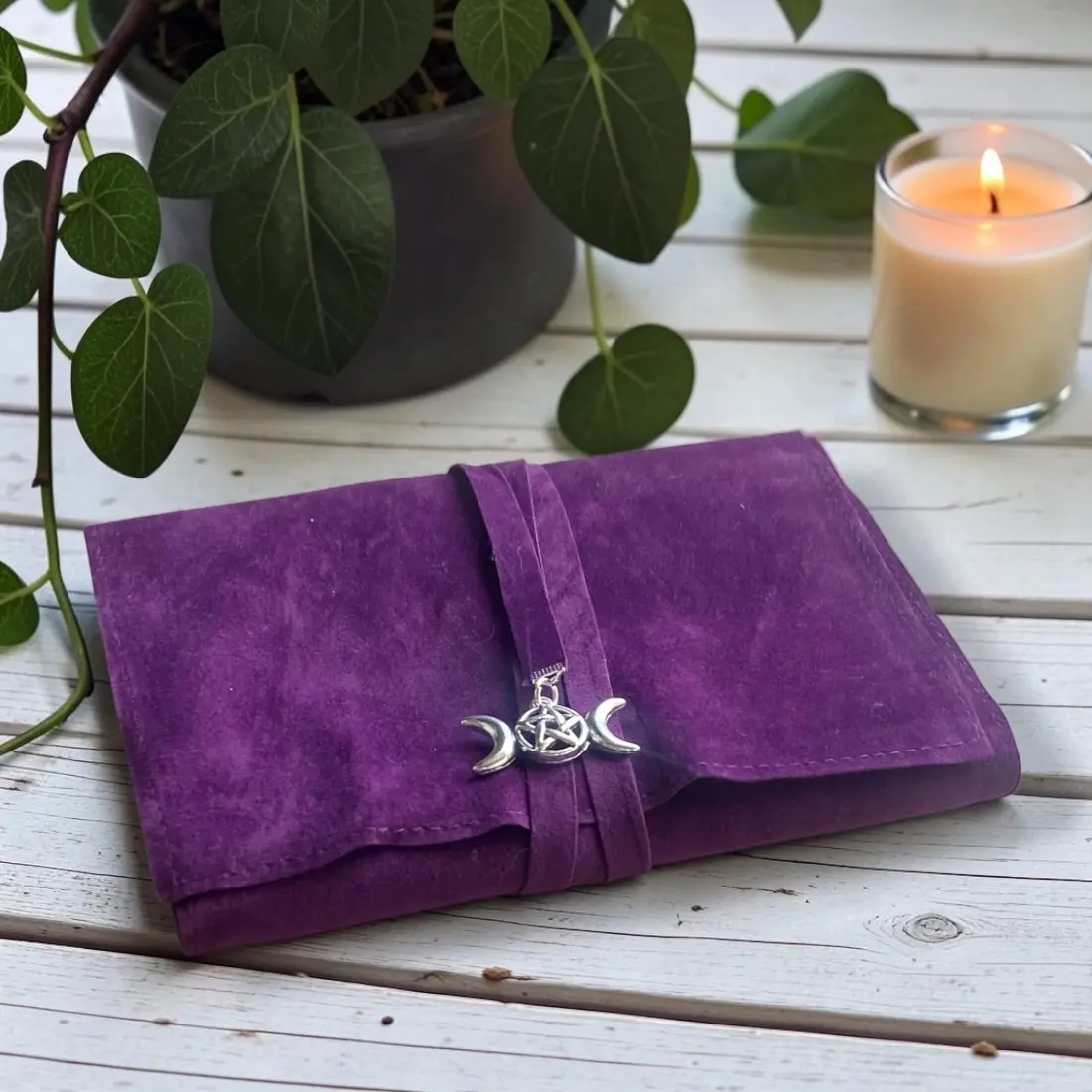 Bolsa estuche Tarot envolvente con dije - Morado 1 Bolsa estuche Tarot envolvente con dije - Morado