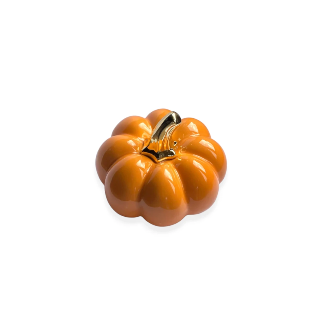 Calabaza cerámica naranja chata 2 Calabaza cerámica naranja chata - Imagen 2